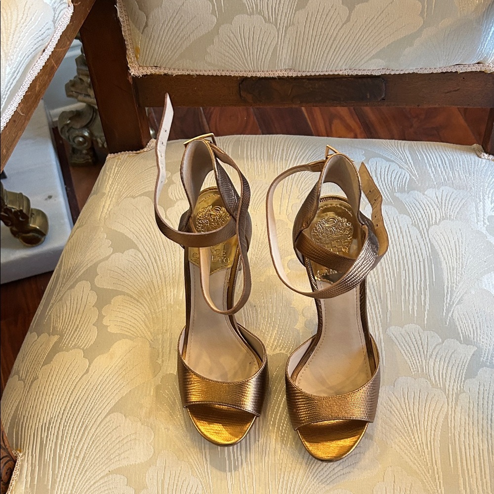 Vince Camuto Bronze Strappy Heels